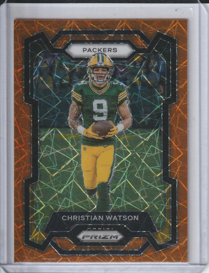 2023 Panini Prizm Football - Christian Watson 'Orange Lazer Prizm'