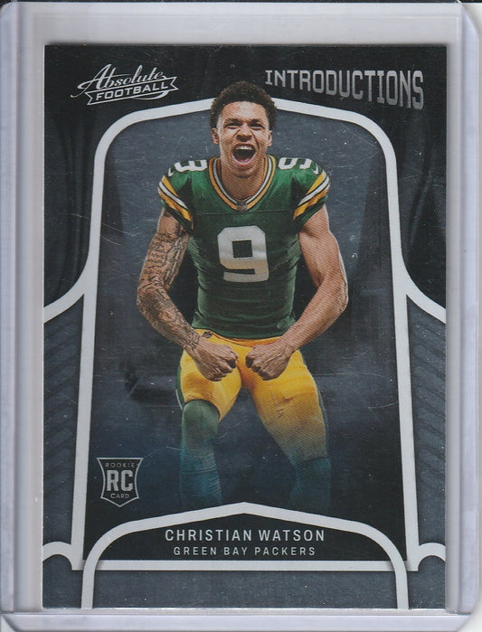 2022 Panini Absolute Football - Christian Watson 'Introductions' RC Rookie