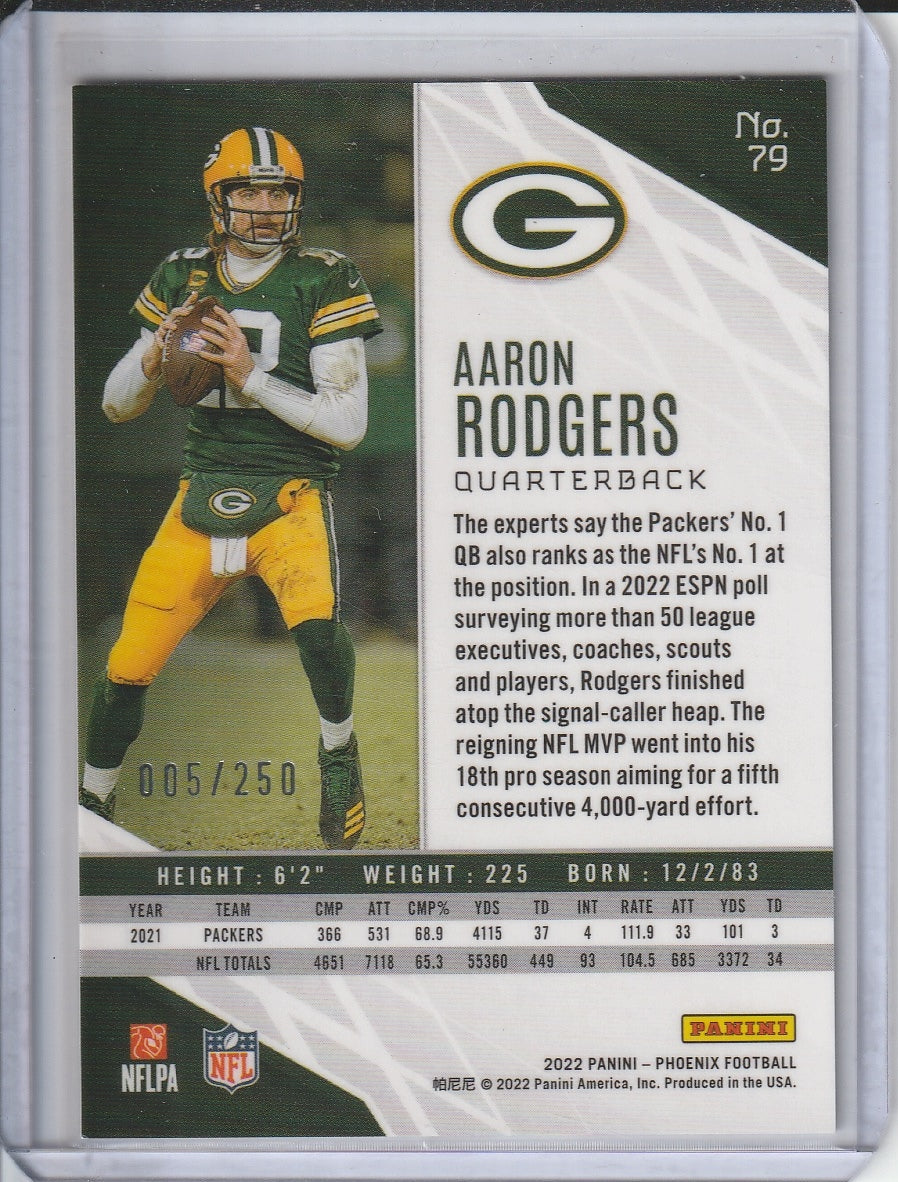 2022 Panini Phoenix Football - Aaron Rodgers 'Red Holo' /250