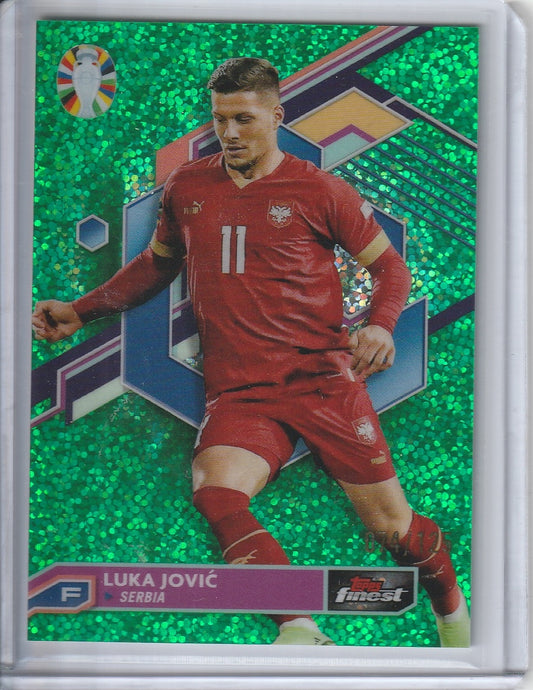 2023 Topps Finest Road to UEFA EURO 2024 - Luka Jovic 'Green Speckle' /125