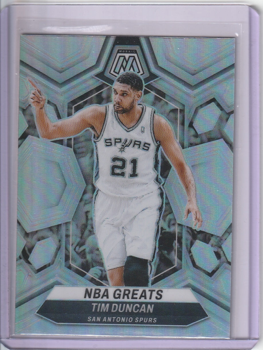 2023-24 Panini Mosaic Basketball - Tim Duncan 'NBA Greats' Silver Prizm Holo