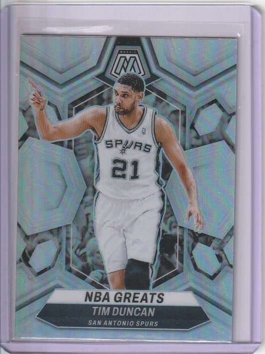 2023-24 Panini Mosaic Basketball - Tim Duncan 'NBA Greats' Silver Prizm Holo