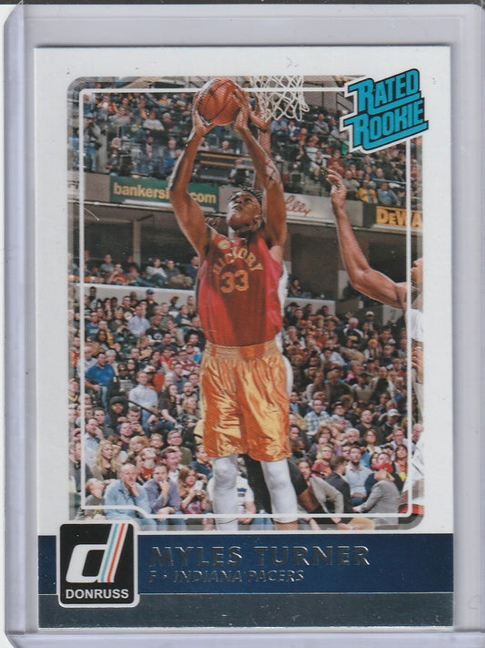 2015-16 Panini Donruss Basketball - Myles Turner 'Rated Rookie' RC Rookie