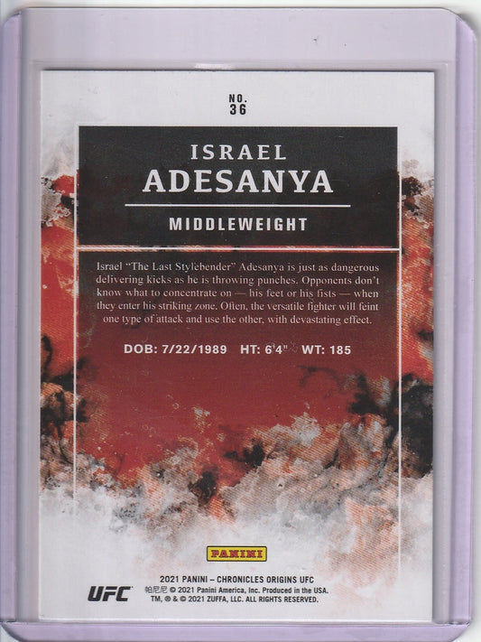.2021 Panini Chronicles Origins UFC - Israel Adesanya