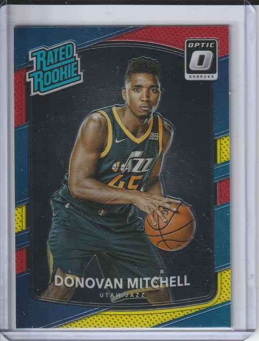 2017-18 Panini Donruss Optic Basketball - Donovan Mitchell 'Rated Rookie' Red and Yellow RC Rookie