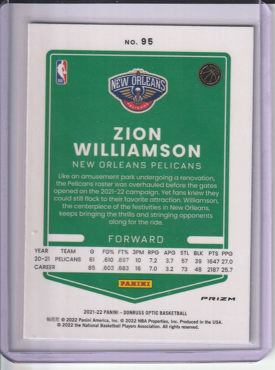 2021-22 Panini Donruss Optic Basketball - Zion Williamson 'Blue Velocity'
