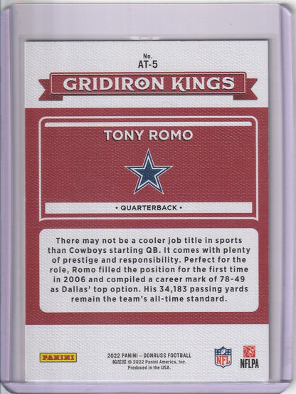 2022 Panini Donruss Football - Tony Romo 'Gridiron Kings'
