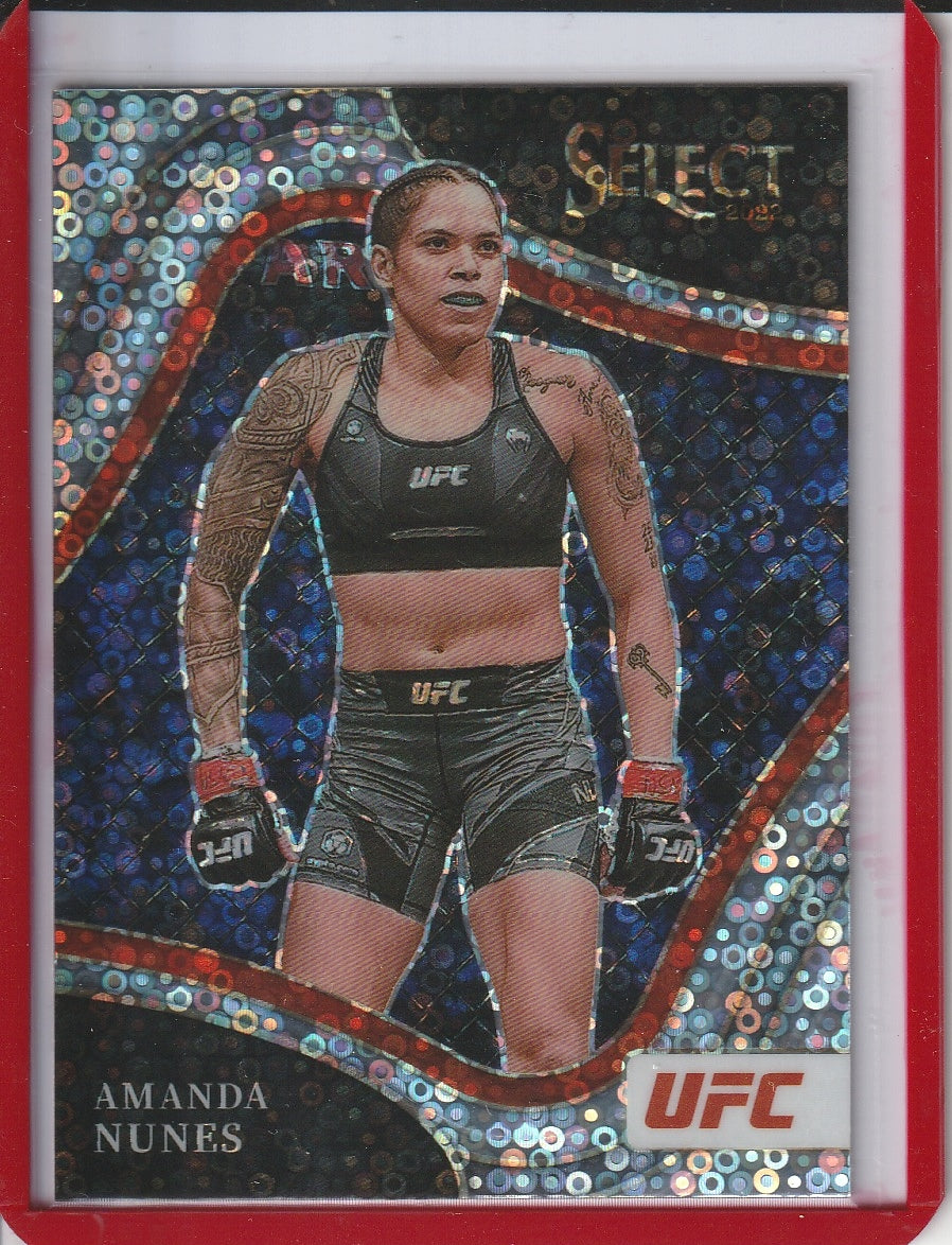 2022 Panini Select UFC - Amanda Nunes 'Octagonside' Silver Disco Prizm