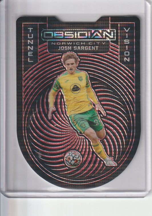 2021-22 Panini Obsidian Soccer - Josh Sargent 'Tunnel Vision' Die Cut Red Pulsar /26