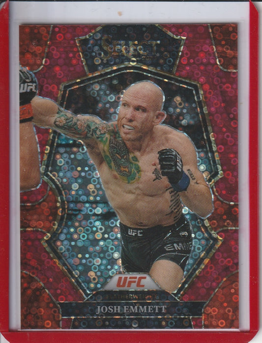 2023 Panini Select UFC - Josh Emmett 'Premier Level Red Disco' /99