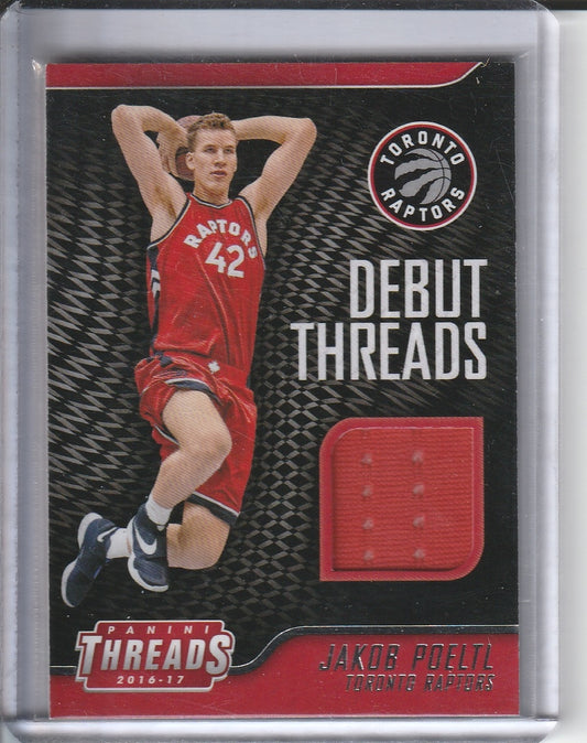 2016-17 Panini Threads Basketball - Jacob Poeltl 'Debut Threads' *Player Worn*