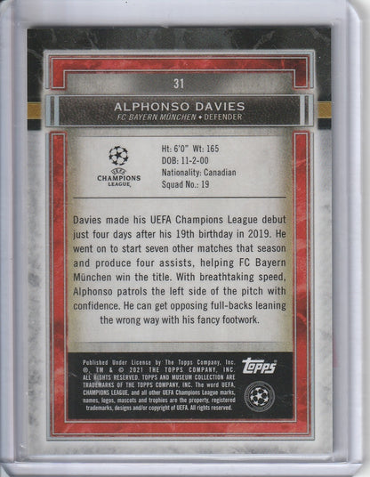 2020-21 Topps Museum Collection UEFA Champions League - Alphonso Davies