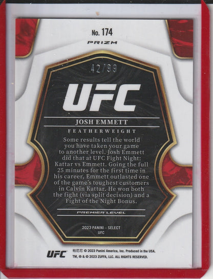 2023 Panini Select UFC - Josh Emmett 'Premier Level Red Disco' /99
