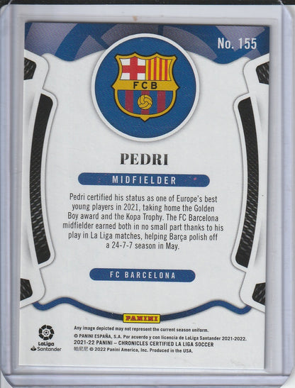 2021-22 Panini Chronicles Certified LA Liga Soccer - Pedri 'Blue' /99