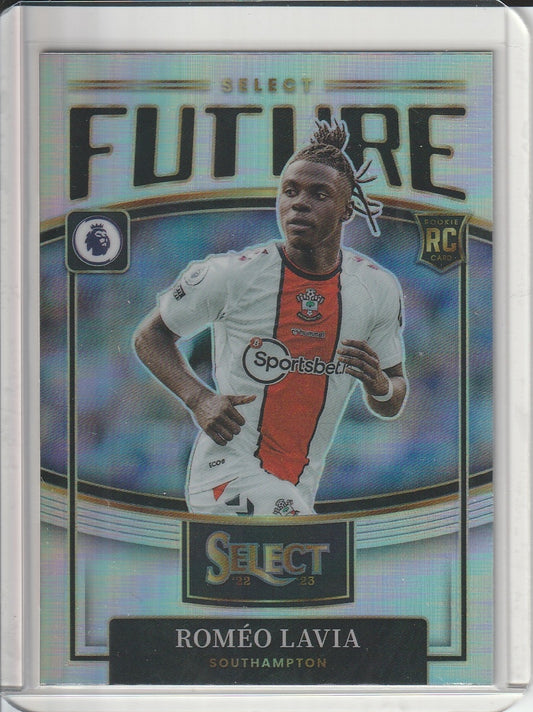 2022-23 Panini Select Premier League Soccer - Romeo Lavia 'Future' RC Rookie Silver Holo