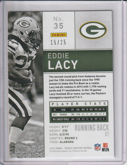 2014 Panini Totally Certified Football - Eddie Lacy 'Gold' /25