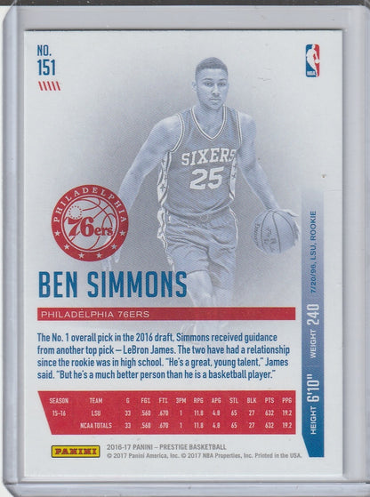 2016-17 Panini Prestige Basketball - Ben Simmons RC Rookie