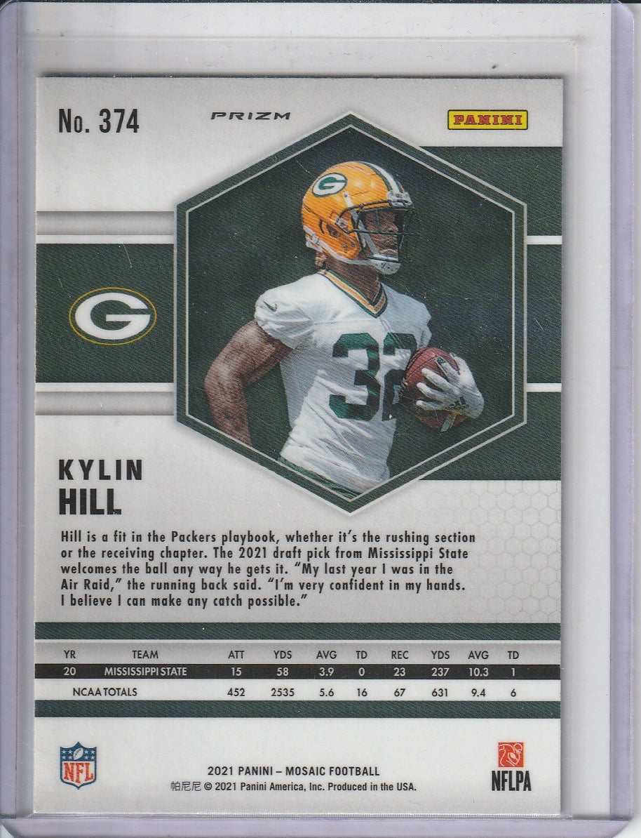 2021 Panini Mosaic Football - Kylin Hill 'Red Prizm' RC Rookie