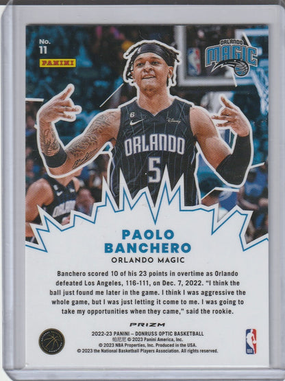 2022-23 Panini Donruss Optic Basketball - Paolo Banchero 'My House' Silver Prizm Holo