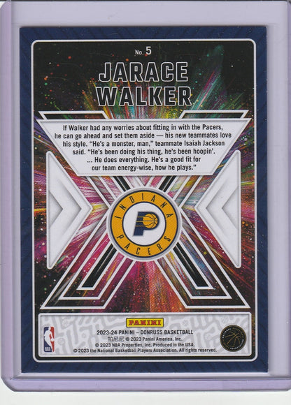 2023-24 Panini Donruss Basketball - Jarace Walker 'Great Expectations' RC Rookie Pink Lazer /50