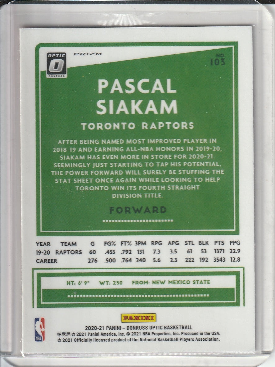 2020-21 Panini Donruss Optic Basketball - Pascal Siakam 'Pink Hyper Prizm'