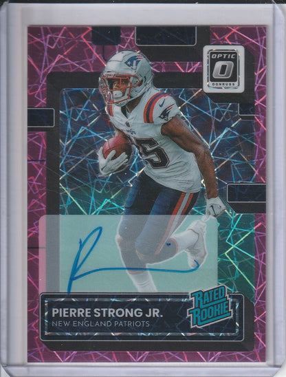 2022 Panini Donruss Optic Football - Pierre Strong Jr. 'Rated Rookie' Pink Velocity Auto /50
