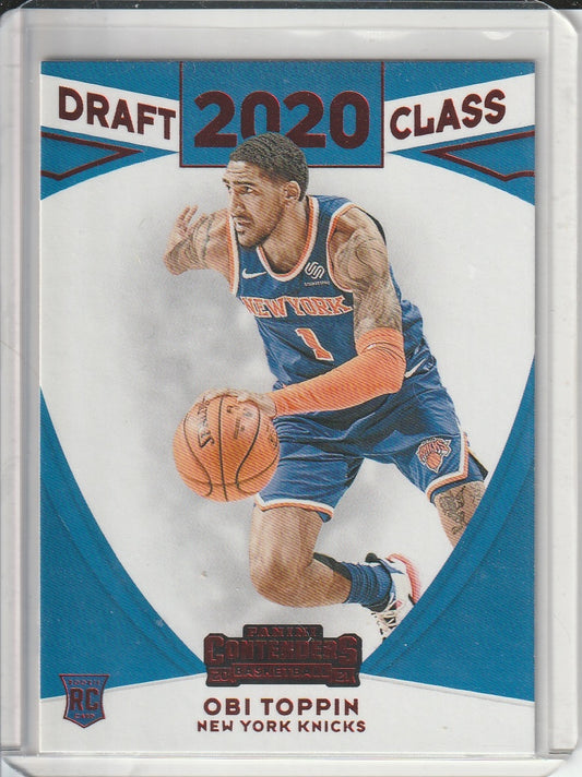 2020-21 Panini Contenders Basketball - Obi Toppin '2020 Draft Class' Red RC Rookie