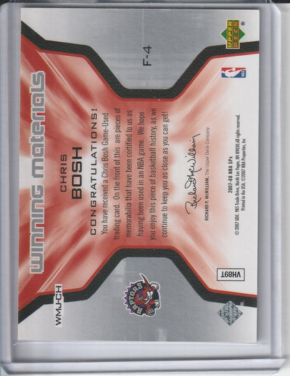 2007-08 Upper Deck NBA SPx - Chris Bosh 'Winning Materials' *Game Used*