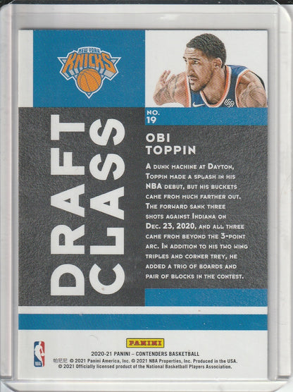 2020-21 Panini Contenders Basketball - Obi Toppin '2020 Draft Class' Red RC Rookie