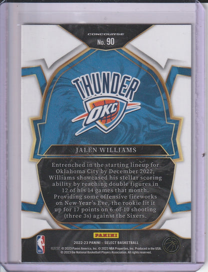 2022-23 Panini Select Basketball - Jalen Williams 'Concourse' RC Rookie