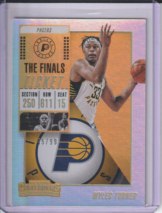 2018-19 Panini Contenders Basketball - Myles Turner 'The Finals Ticket' /99