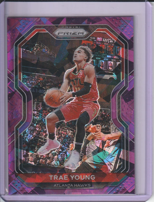 2020-21 Panini Prizm Basketball - Trae Young 'Purple Cracked Ice'  /175