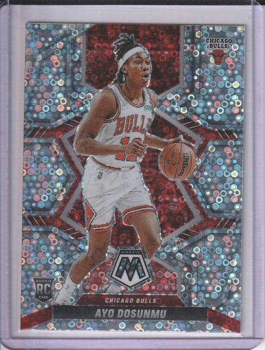 2021-22 Panini Mosaic Basketball - Ayo Dosunmu 'Fast Break Disco Holo' RC Rookie