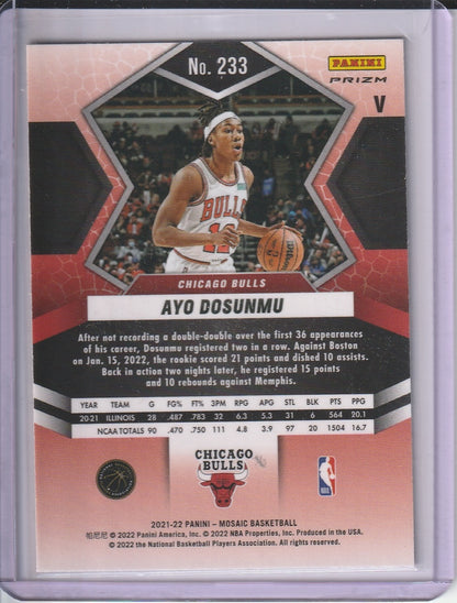 2021-22 Panini Mosaic Basketball - Ayo Dosunmu 'Fast Break Disco Holo' RC Rookie