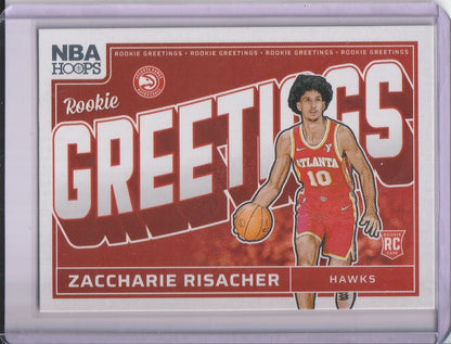 2024-25 Panini Hoops Basketball - Zaccharie Risacher 'Rookie Greetings' RC Rookie