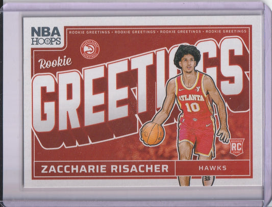 2024-25 Panini Hoops Basketball - Zaccharie Risacher 'Rookie Greetings' RC Rookie