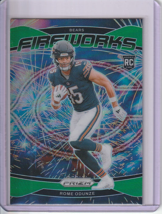 2024 Panini Prizm Football - Rome Odunze 'Fireworks Green' RC Rookie