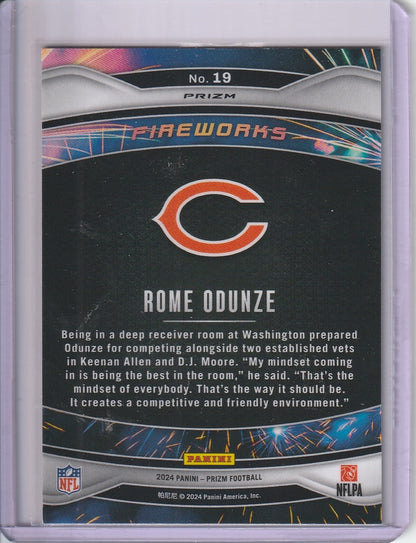 2024 Panini Prizm Football - Rome Odunze 'Fireworks Green' RC Rookie