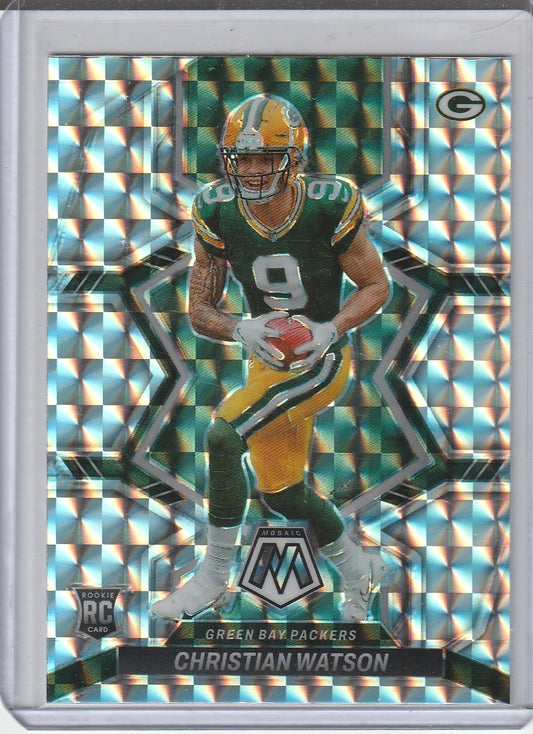 2022 Panini Mosaic Football - Christian Watson 'Mosaic Prizm Holo' RC Rookie