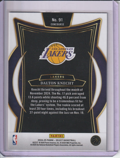 2024-25 Panini Select Basketball - Dalton Knecht 'Concourse' RC Rookie