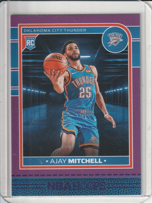 2024-25 Panini Hoops Basketball - Ajay Mitchell 'Purple' RC Rookie