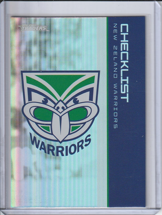 2025 NRL Traders - Warriors Checklist 'Silver Parallel'