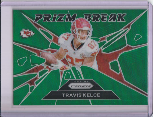 2024 Panini Prizm Football - Travis Kelce 'Prizm Break' Green Prizm