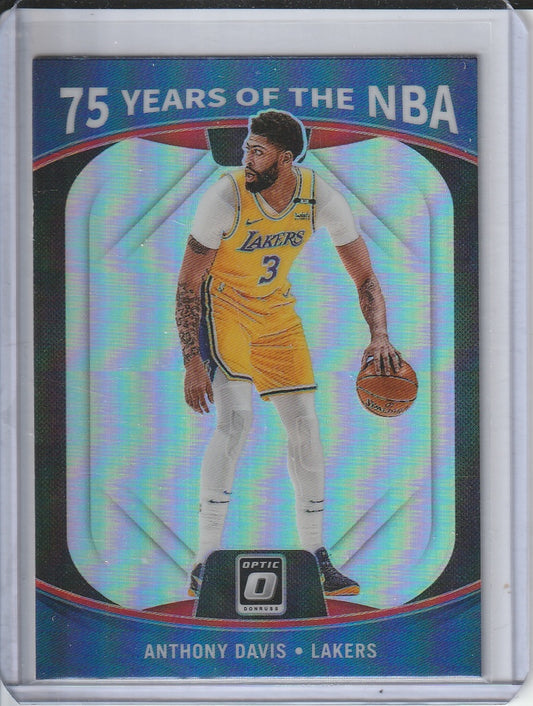 2021-22 Panini Donruss Optic Basketball - Anthony Davis '75 Years of the NBA' Silver Prizm
