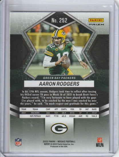 2023 Panini Mosaic Football - Aaron Rodgers 'National Pride' Red Mosaic Prizm