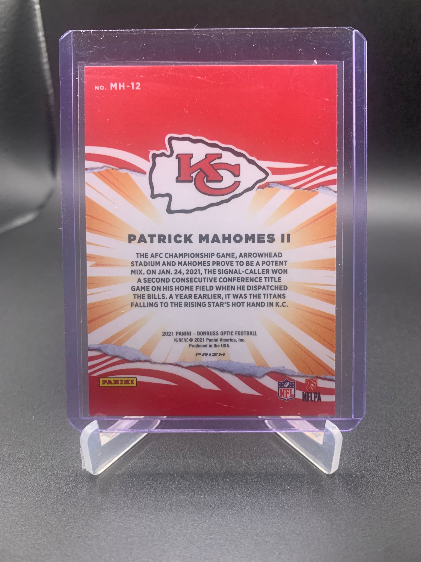 2021 Panini Donruss Optic Football - Patrick Mahomes II ‘My House’ Silver Prizm Holo