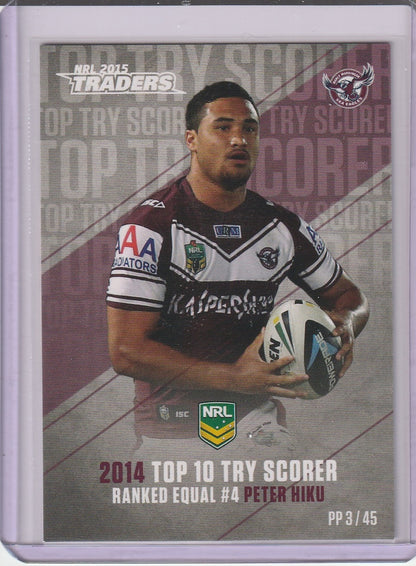2015 NRL Traders - Peter Hiku 'Top Try Scorers 2014'