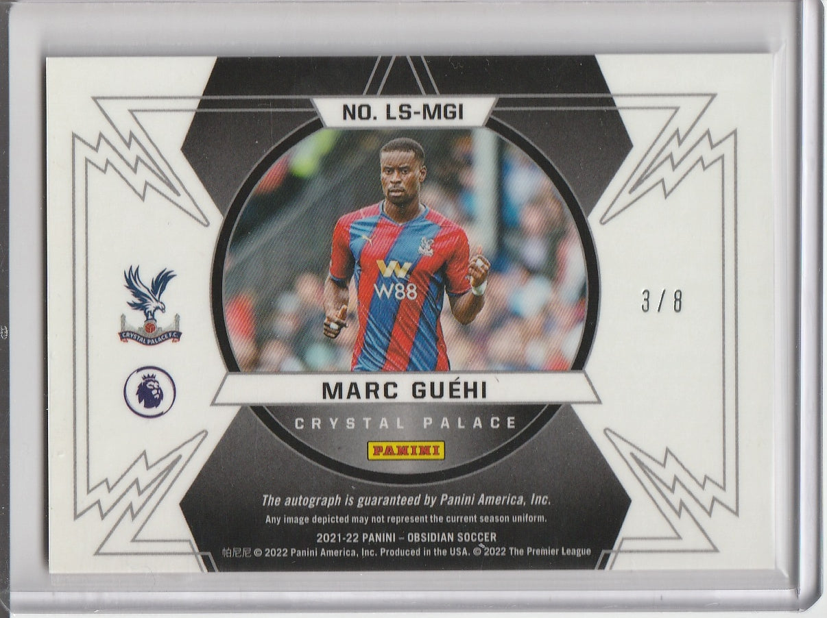 2021-22 Panini Obsidian Soccer - Marc Guehi 'Lightning Strike' Autograph  Red Flood /8 RC Rookie