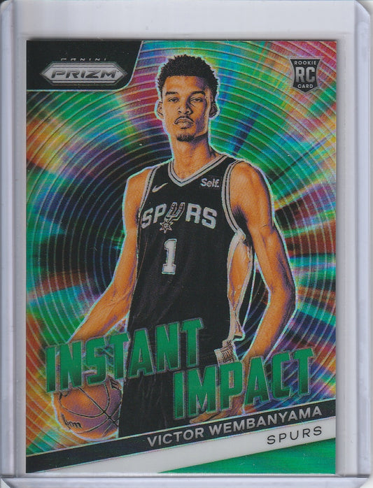 2023-24 Panini Prizm Basketball - Victor Wembanyama 'Instant Impact' Green RC Rookie