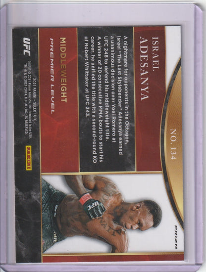 2021 Panini Select UFC - Israel Adesanya Premier Level Silver Disco